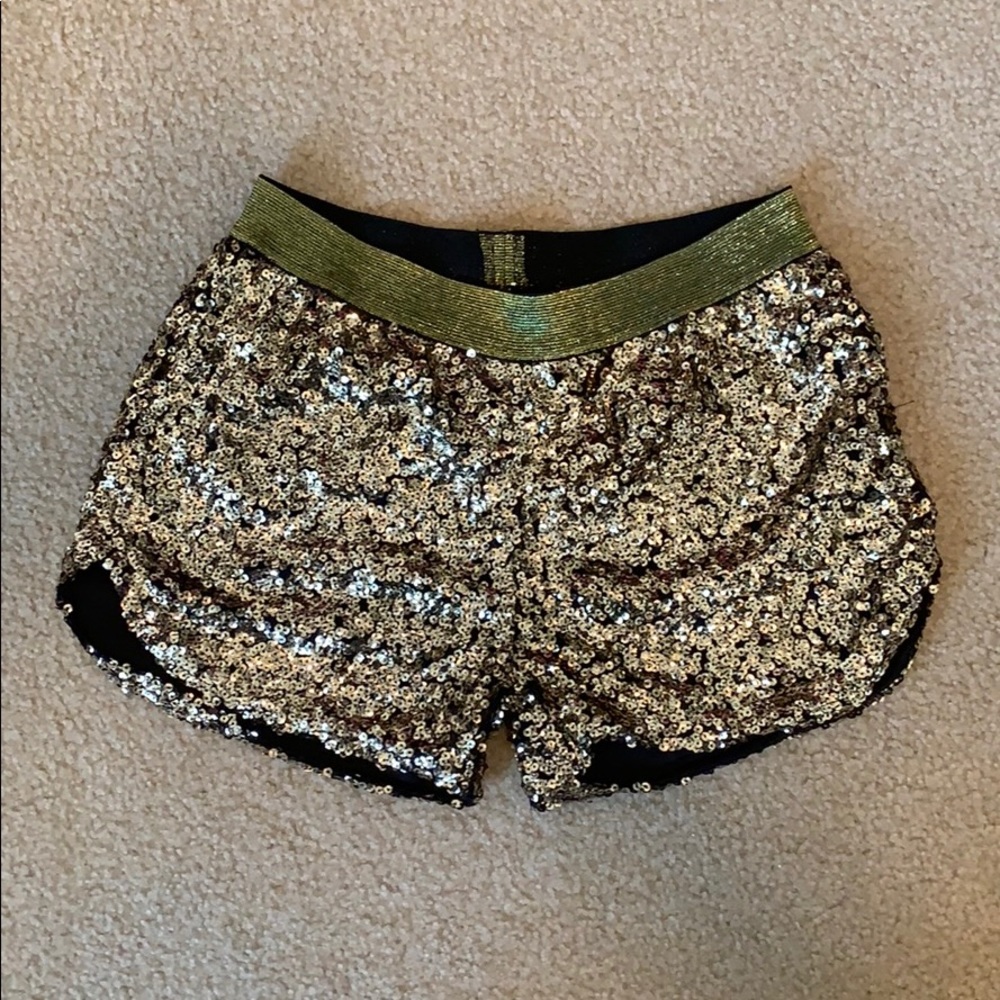 Gold sequin shorts